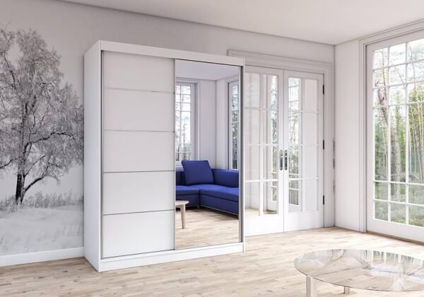 berlin sliding mirror wardrobe 150cm wide