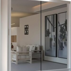 chicago 250cm 3 door mirror wardrobe – white