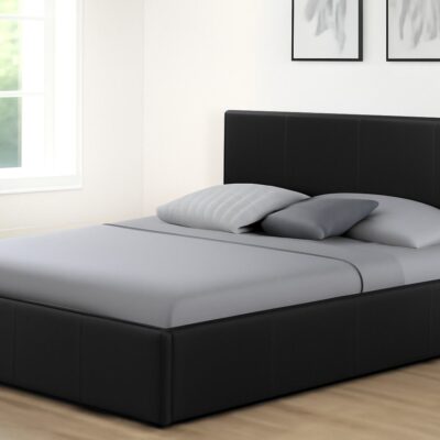 Double Ottoman Leather Storage Bed