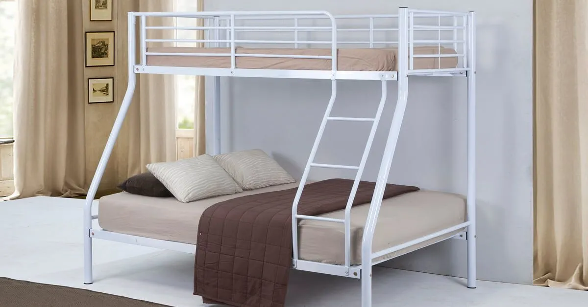 Triple Metal Bunk Bed Silver Colour - Image 2
